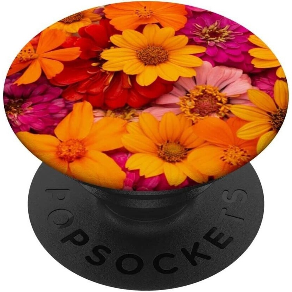 Colorful Hand Draw Flowers on Violet Background Cute Pattern PopSockets PopGrip